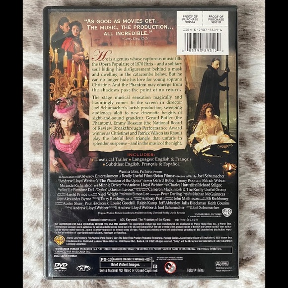 The Phantom of the Opera Widescreen Deluxe Collectible DVD - Picture 4 of 4